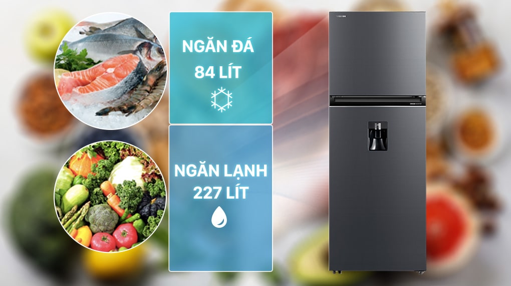 1. Tủ lạnh Toshiba GR-RT395WE-PMV(06)-MG phù hợp gia đình từ 2-3 người