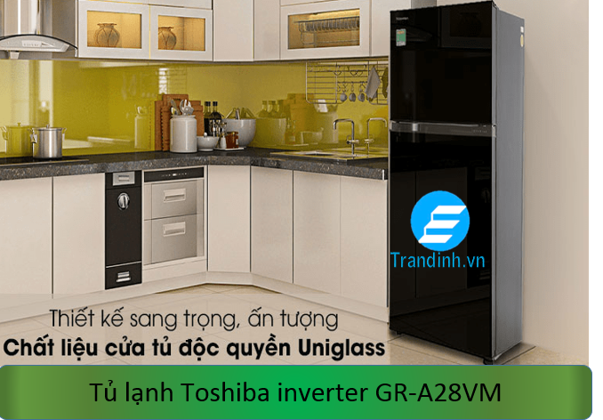 Tủ lạnh Toshiba inverter GR-A28VM bố trí ngăn đá trên thân thuộc với người dùng