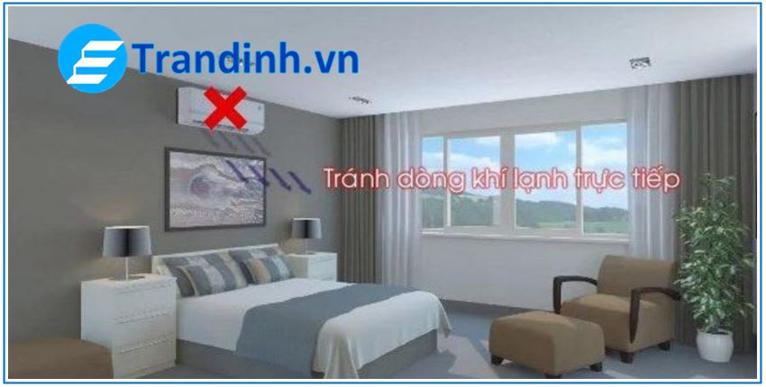 Các trường hợp lắp đặt điều hòa sai vị trí trong phòng ngủ.