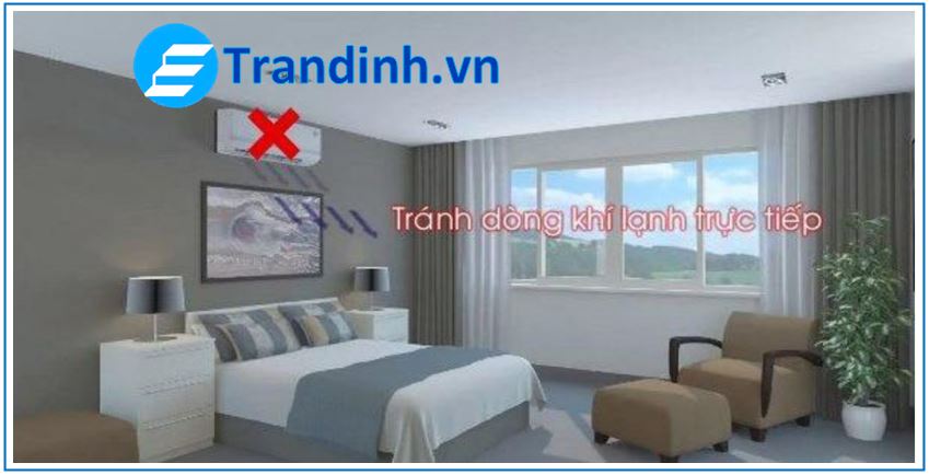 Các trường hợp lắp đặt điều hòa sai vị trí trong phòng ngủ.