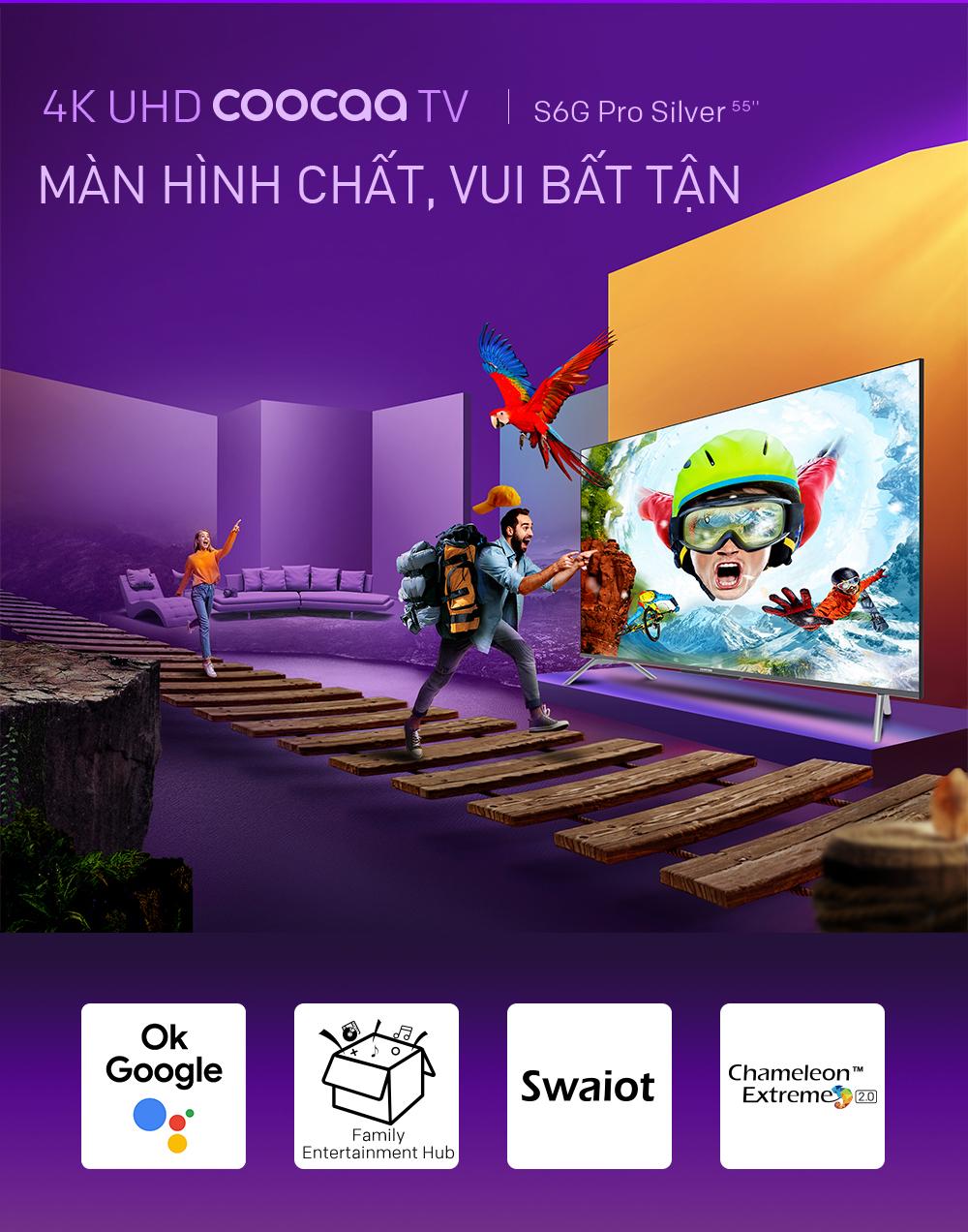 Tivi Coocaa 65S6G Pro Max – 65 inch 4K UHD 6 độ phân giải uhd 4k trên tivi coocaa 65 inch