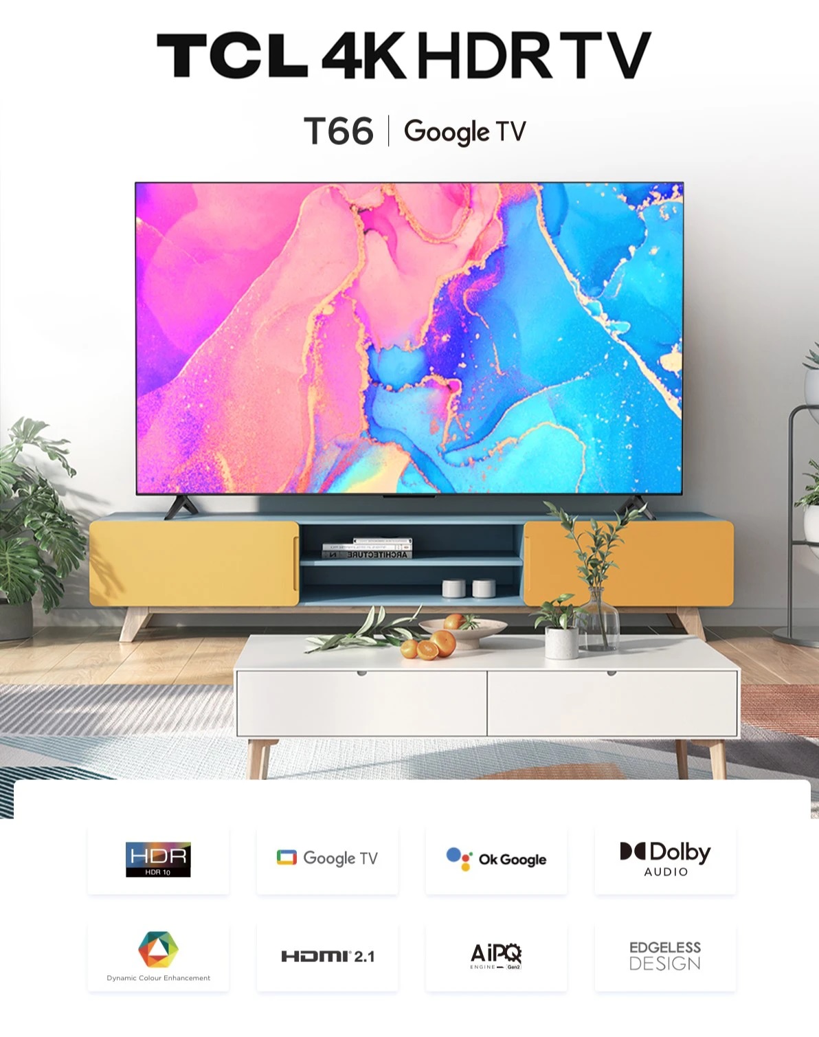 Thiết kế của Google Tivi TCL 4K 65 inch 65T66