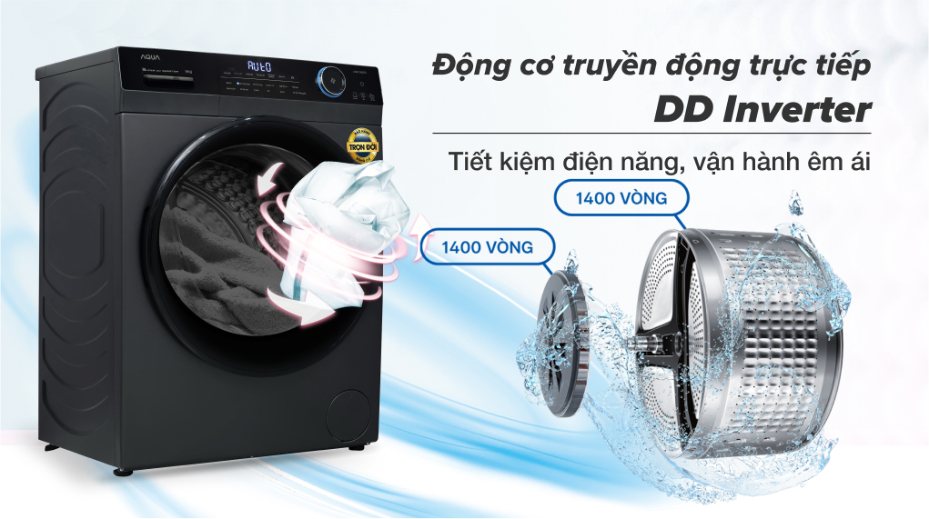 6. Động cơ - Công nghệ tiết kiệm điện máy giặt Aqua 9 kg AQD-D902G BK