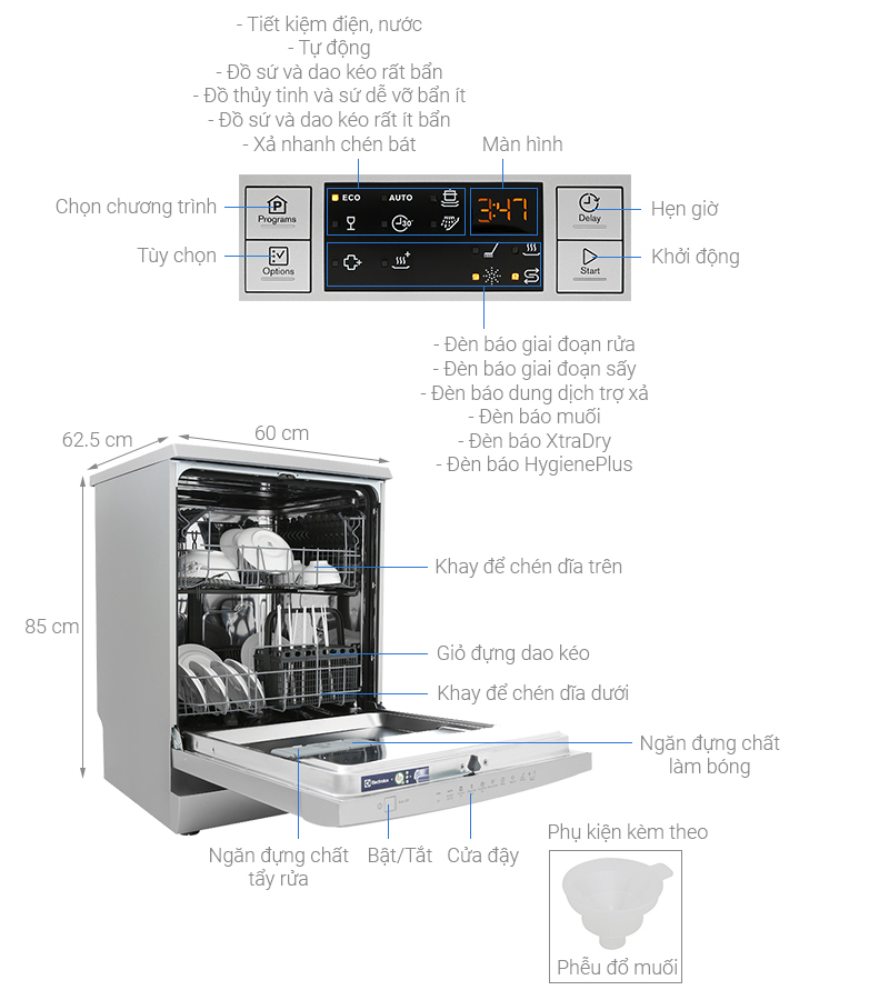 Máy rửa bát độc lập Electrolux ESF5512LOX