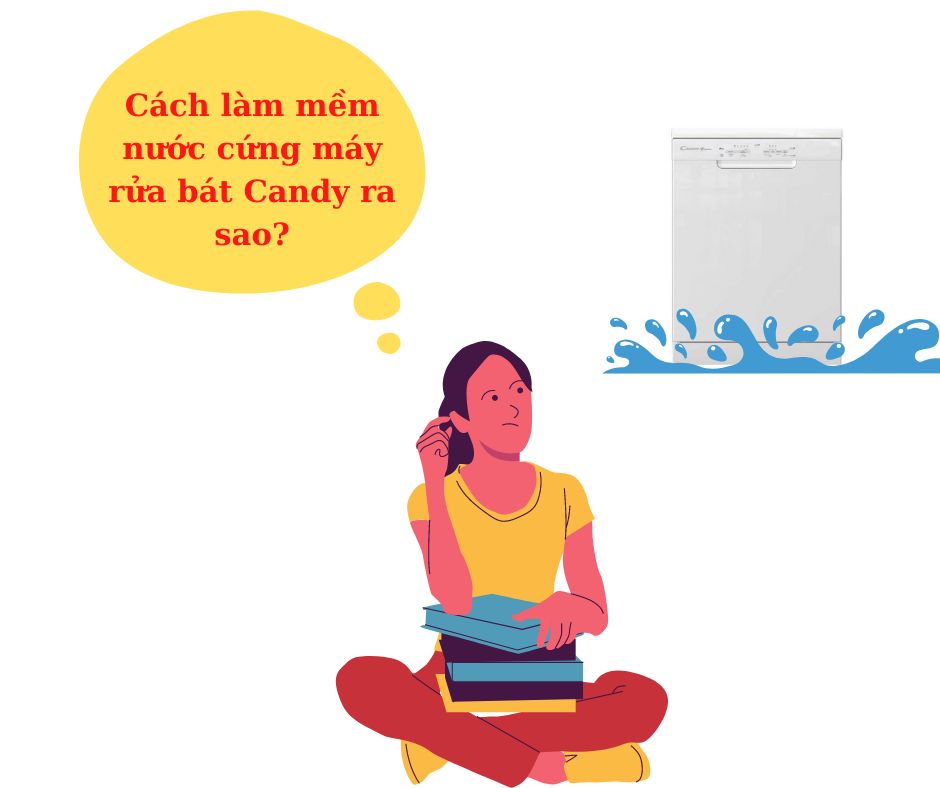 Điều chỉnh làm mềm nước cừng máy rửa bát Candy 1 cach lam mem nuoc cung may rua bat candy