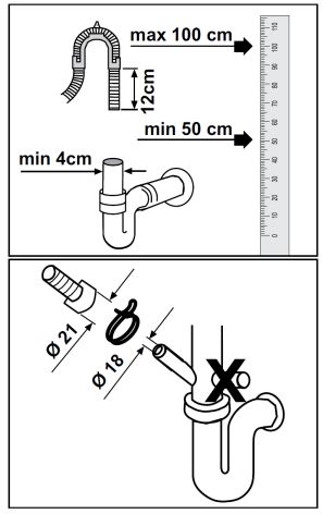 Cách lắp đặt máy rửa bát Hafele【HƯỚNG DẪN】 3 Kết nối với ống xả