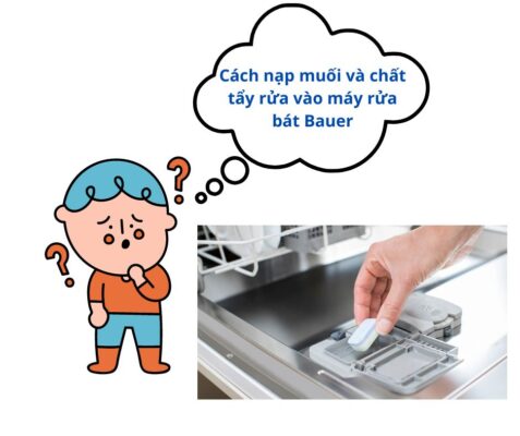 cách nạp muối và chất tẩy rửa vào máy rửa bát Bauer