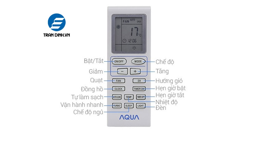 Hướng dẫn cách sử dụng điều khiển điều hòa Aqua các dòng KCRV-WJB