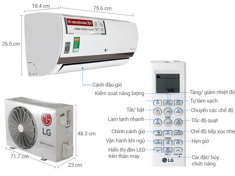 Điều hoà LG 1.5 ngựa giá bao nhiêu?【Giá rẻ nhất】 21 Điều hoà LG 12000 BTU B13API 2 chiều inverter