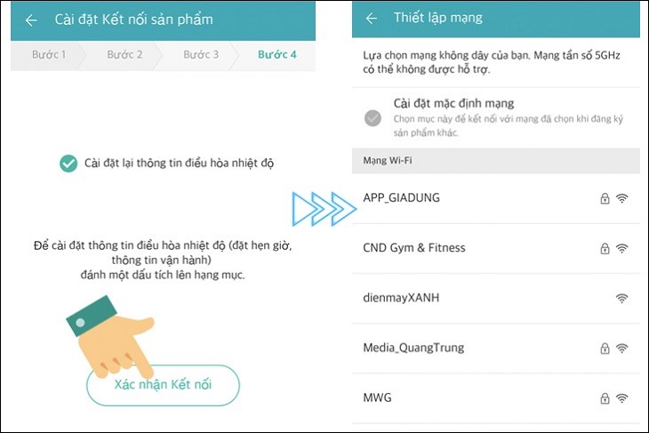 Các bước thao tác trên ứng dụng LG SmarthinQ