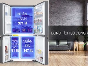 Tủ lạnh Electrolux Inverter 609 Lít EQE6879A-B - Các ngăn tủ