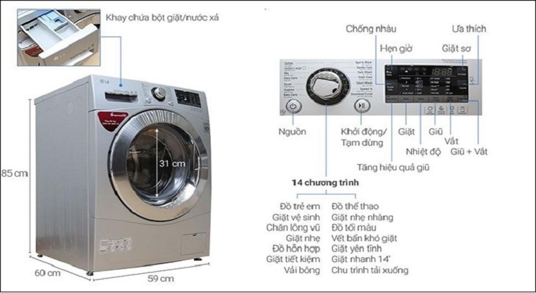 1. Hướng dẫn cách bật sử dụng chế độ vắt của máy giặt LG