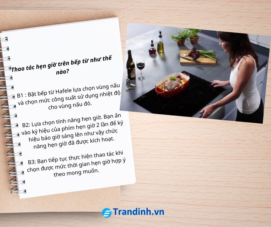 1. Thao tác hẹn giờ trên bếp từ như thế nào?