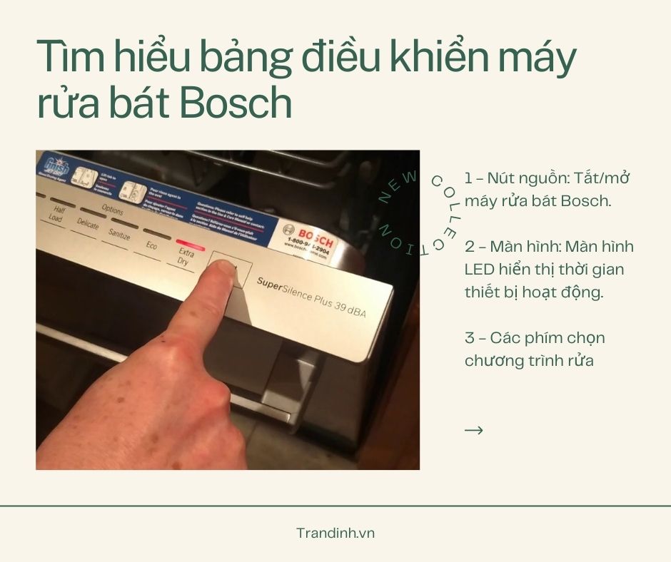 1. Tìm hiểu bảng điều khiển máy rửa bát Bosch