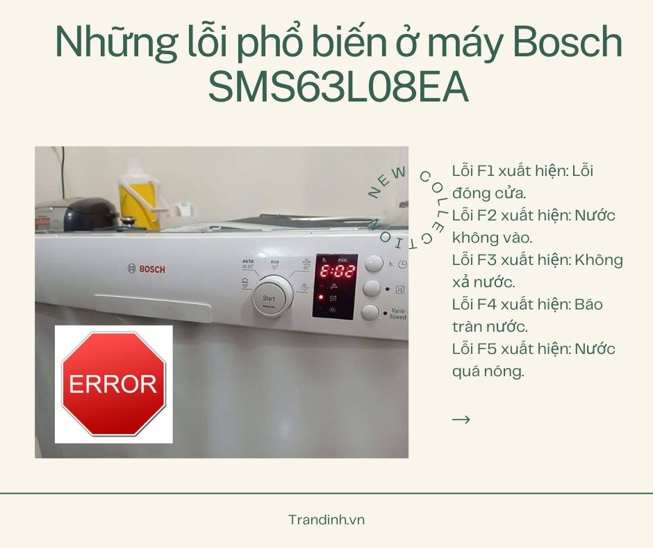 3. Những lỗi phổ biến ở máy Bosch SMS63L08EA