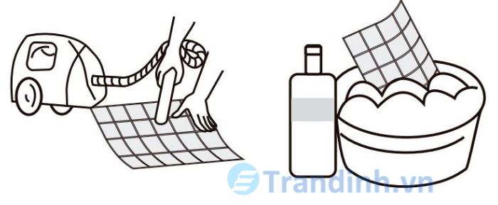 Vệ sinh làm sạch tấm lọc điều hoà Casper