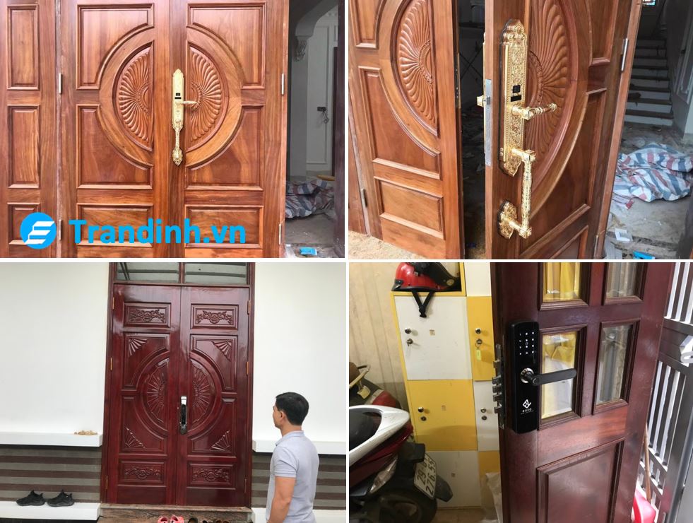 Khoá cửa vân tay cổ điển 5A DK6000 3 6. Hình ảnh lắp đặt thực tế của khoá cửa 5asystems.