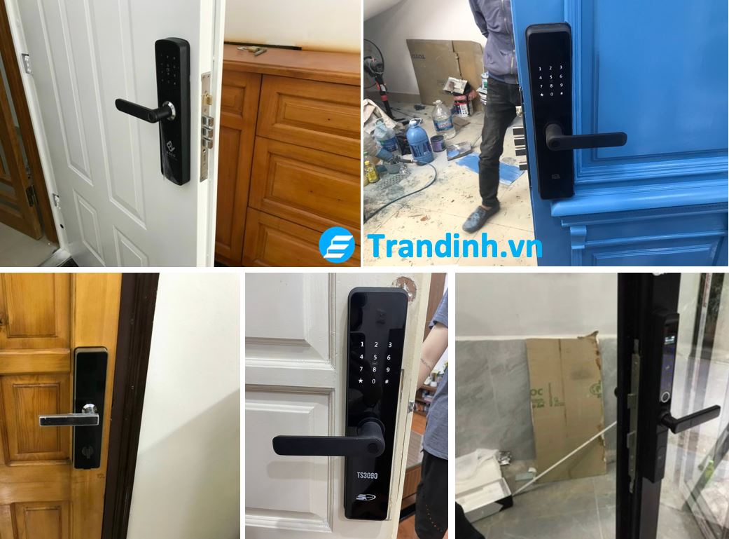 Khoá cửa vân tay cổ điển 5A DK6000 4 6. Hình ảnh lắp đặt thực tế của khoá cửa 5asystems.