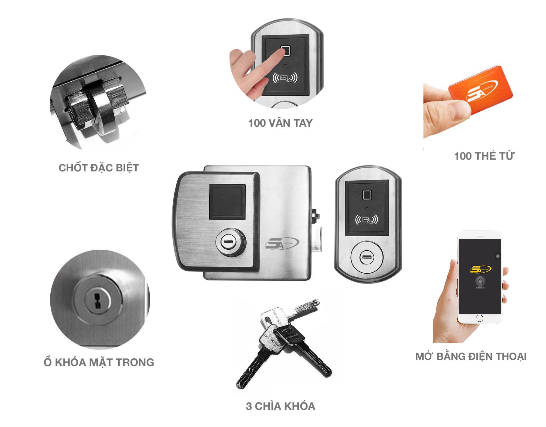 Khoá cửa vân tay cổ điển 5A DK6000 2 4. Tích hợp nhiều tính năng thông minh.