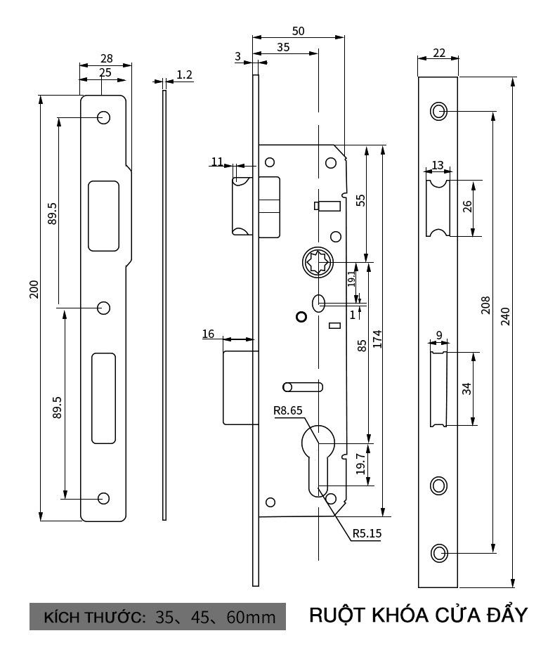 Khoá cửa điện tử 5asystem 5A DZK3000 7 3. Lắp đặt khoá cửa 5asystem 5A DZK3000 trên nhiều chất liệu cửa