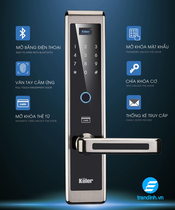 KHÓA THÔNG MINH EPIC ES-F500D 1 khoá cửa thông minh - điện tử đa dạng kiểu mở