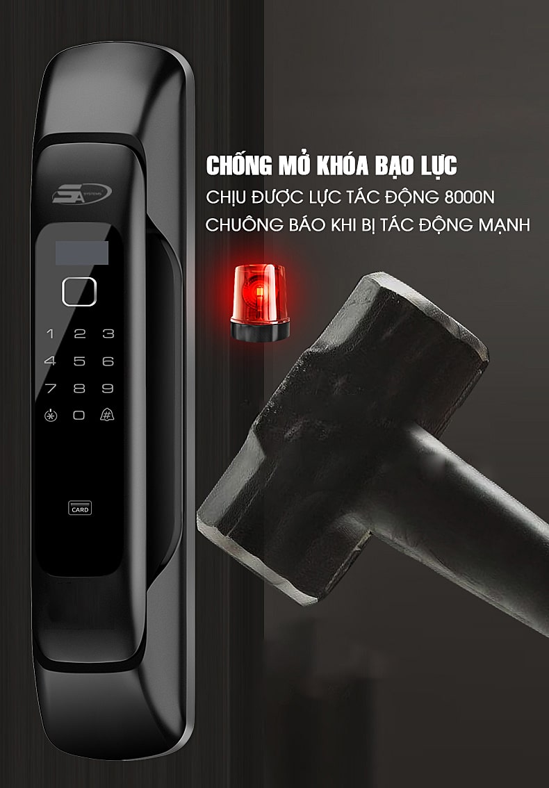 Khoá cửa vân tay 5asystem 5A SK6000 13 6. Các tính năng nổi bật trên khoá cửa vân tay 5asystem 5A SK6000