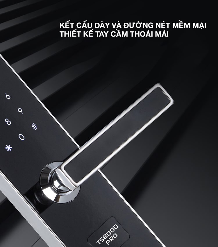 Khoá cửa vân tay 5asystem 5A TS8000 PRO 8 Thiết kế hiện đại, độ bền và tính thẩm mỹ cao