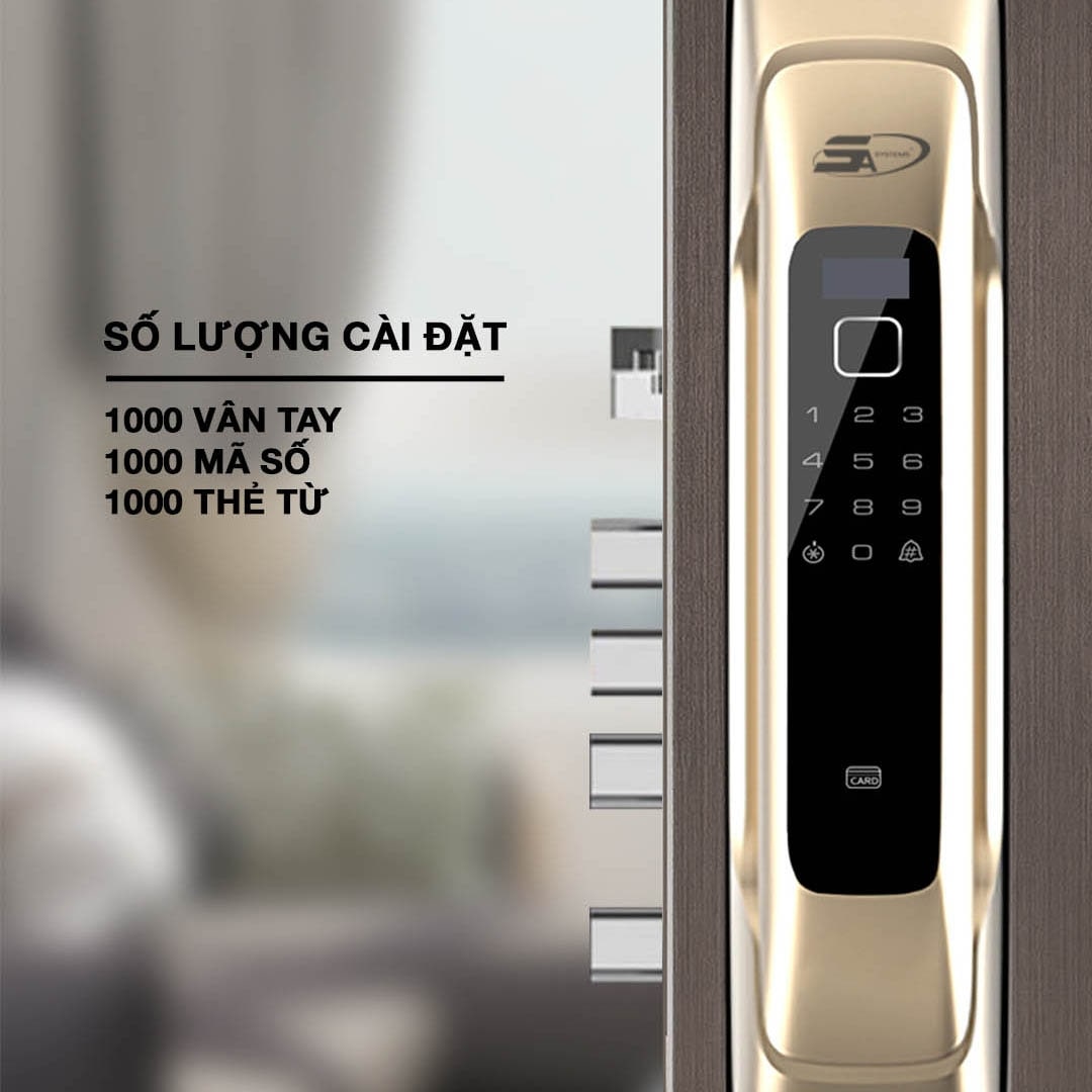 Khoá điện tử 5asystem SK8000 - Vân tay, mã số, thẻ từ 10 Khoá thông minh 5asystem SK8000 sở hữu 4 phương thức mở khoá tiện dụng
