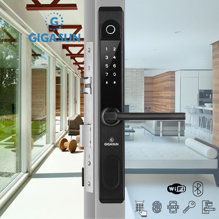 Khoá cửa nhôm Gigasun A02B - Vân tay, mã số, thẻ từ, App 6 3. Lắp đặt khoá cửa Gigasun A02B phù hợp nhiều kiến trúc nhà