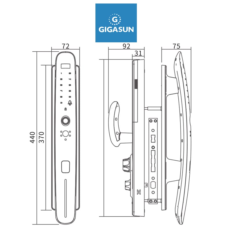 Khoá điện tử Gigasun X4B có kiểu dáng cá tính, sang trọng