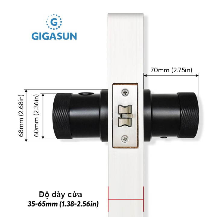 Khoá điện tử tay nắm tròn Gigasun X7 6 Kiểu dáng hiện đại, dễ dàng thao tác