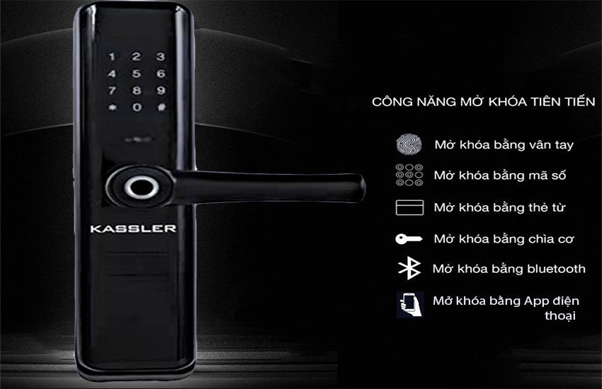 Khoá cửa vân tay Kassler KL-669 4 Khoá điện tử Kassler KL-669 trang bị 6 phương thức mở tiện dụng