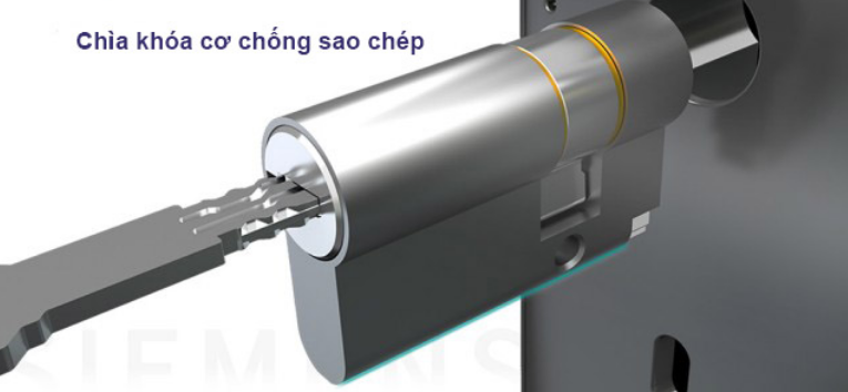 Khóa cửa vân tay SIEMENS C320 7 Ruột khóa chuẩn Châu Âu