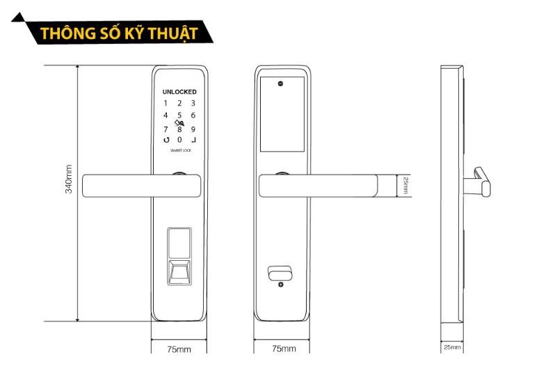 Khoá vân tay MILLER F5000 PLUS 4 4. Thông tin chi tiết khóa cửa thông minh FA1000 PLUS