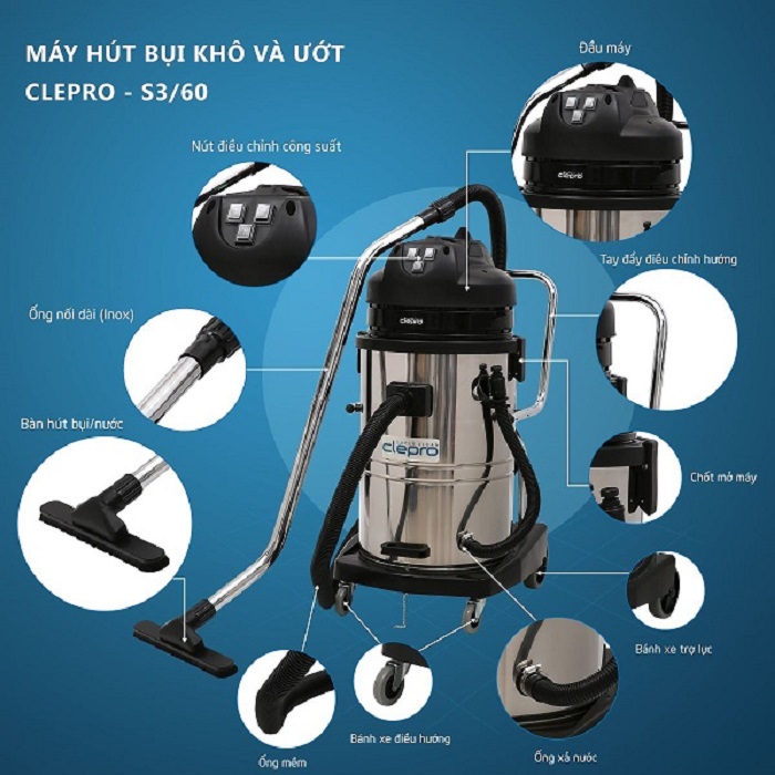 2. Máy hút bụi Clepro - thương hiệu hàng đầu đến từ Ý