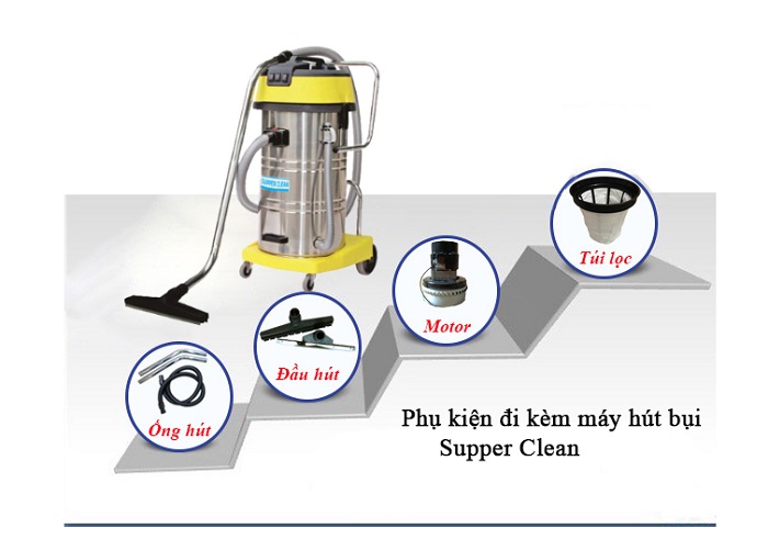 Máy hút bụi công nghiệp Super Clean PD70 8 Tuổi thọ máy cao, bền bỉ với thời gian