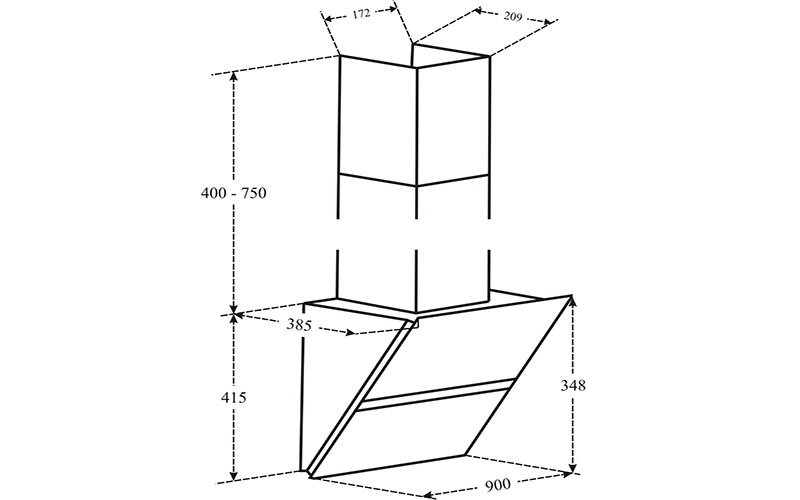 Máy hút mùi Faster FS 3688SS-90 4 2. Thông số kỹ thuật máy hút mùi Faster FS-3688SS-90