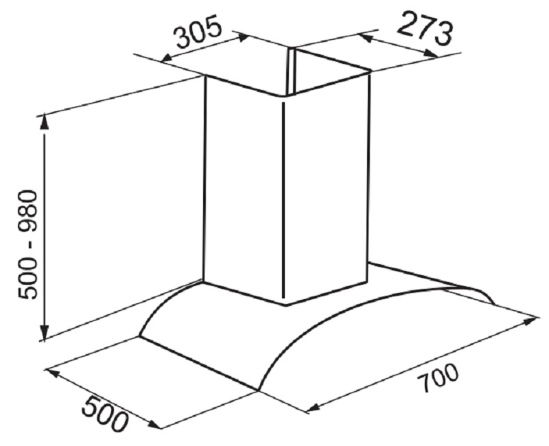 Máy hút mùi Faster FSN 3388CH1-70 8 5. Thông số kỹ thuật của máy hút mùi Faster Faster FSN 3388CH1-70
