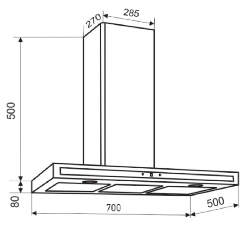 Máy hút mùi Faster Quattro Lux 70 SM 7 2. Thông số kỹ thuật