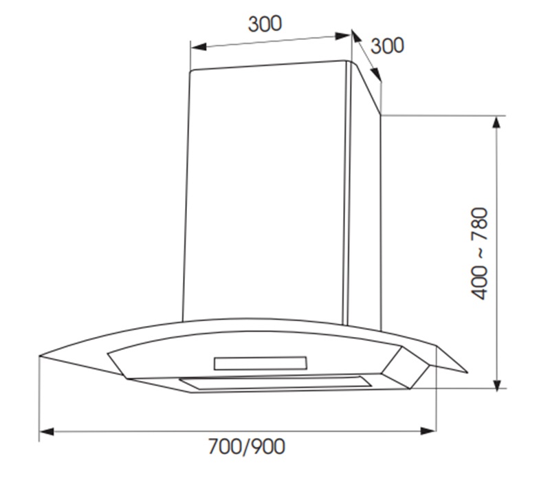 Máy hút mùi Faster Smart Led 70 2 2. Thông số kỹ thuật máy hút mùi Faster Smart Led 70