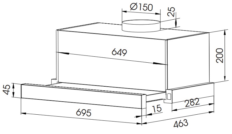 Máy hút mùi Faster SYP 7222B 4 1. Thông số kỹ thuật máy hút mùi Faster SYP 7222B