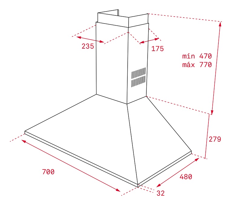 Máy hút mùi Teka DBB 70 4 1. Thông số kỹ thuật máy hút mùi Teka DBB 70