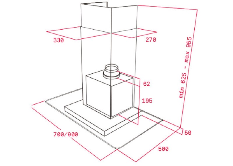 2. Thông số kỹ thuật máy hút mùi Teka DG 980