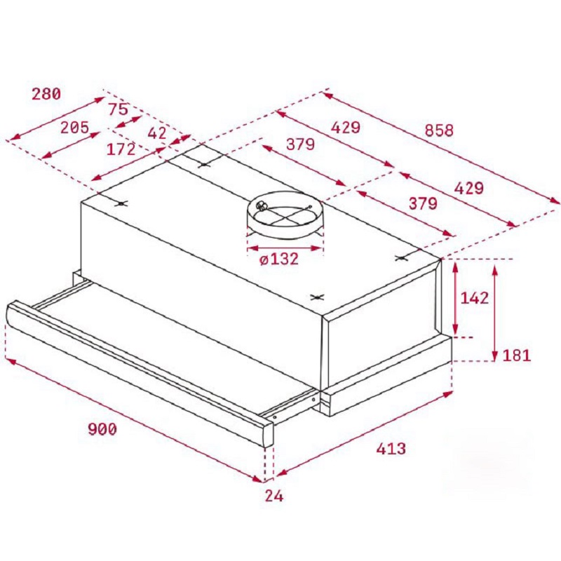 1. Thông số kỹ thuật máy hút mùi Teka TL 9310