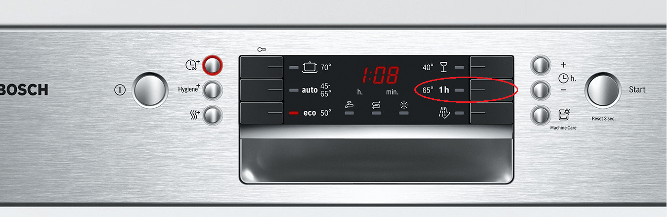 Máy rửa bát âm tủ BOSCH SPI46MS01E 10 1Hour 65°C (chương trình rửa nhanh)