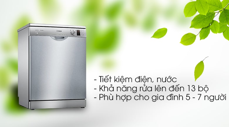 Máy rửa bát 13 bộ Bosch SMS25CI05E độc lập 9 Tiết kiệm điện và nước hiệu quả trên máy rửa chén SMS25CI05E
