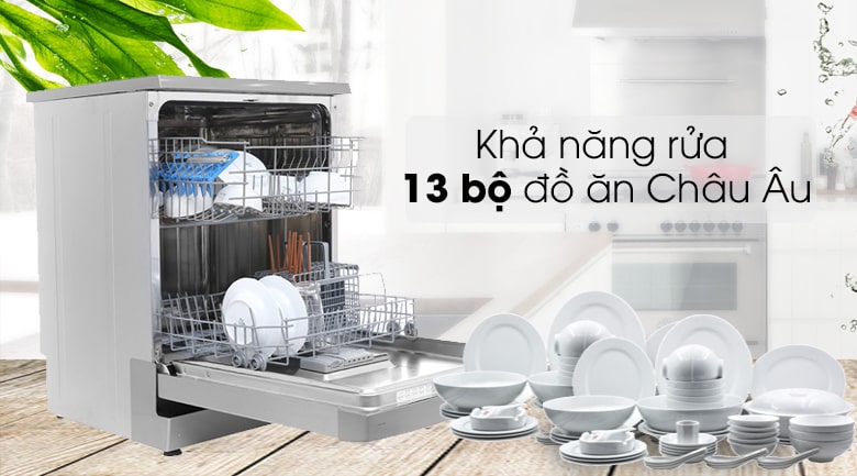 3. Công suất rửa 13 bộ Châu Âu tương đương 3-4 bữa ăn Việt