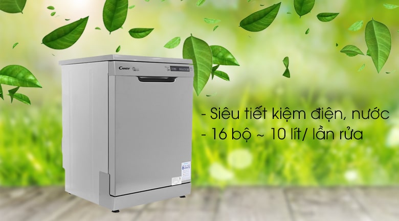 Tiết kiệm lượng nước tối ưu trên máy rửa bát độc lập Candy CDP 2DS62X/T