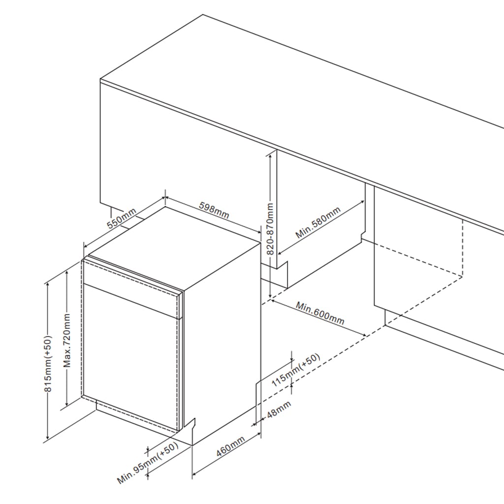 Máy rửa bát âm tủ Fagor 3LVF63IT 15 bộ 5 1. Máy rửa bát Fagor 3LVF63IT có thiết kế sang trọng, thẩm mỹ