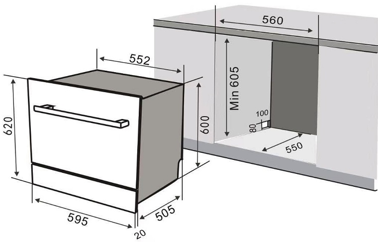 Máy rửa bát Bauer SBW2880F (8 bộ) 10 may rua bat bauer sbw2880f 4